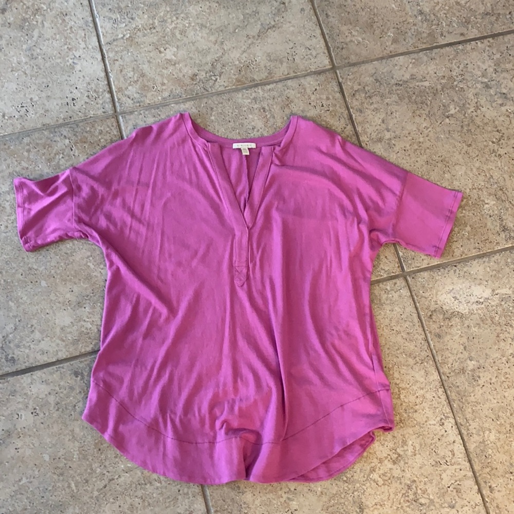 Anthropologie soft knit pink short sleeve top
